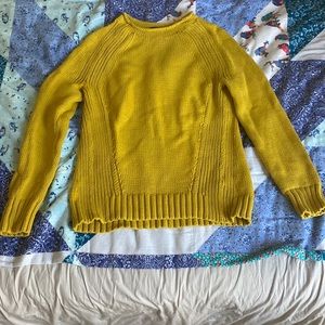 Chunky knit jcrew crew neck mustard sweater